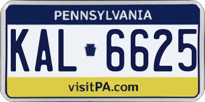 PA license plate KAL6625