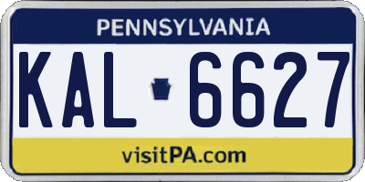 PA license plate KAL6627