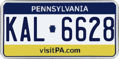 PA license plate KAL6628