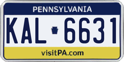 PA license plate KAL6631