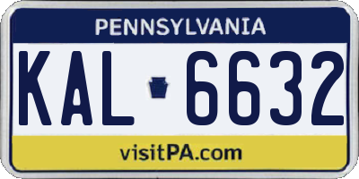 PA license plate KAL6632