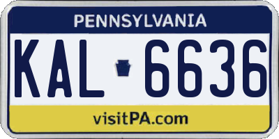 PA license plate KAL6636