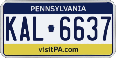 PA license plate KAL6637