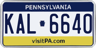 PA license plate KAL6640