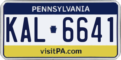 PA license plate KAL6641