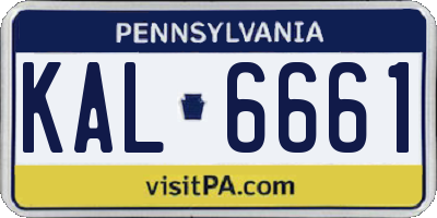 PA license plate KAL6661