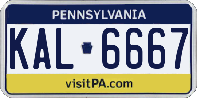 PA license plate KAL6667