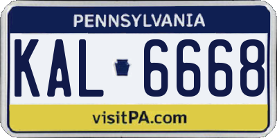 PA license plate KAL6668