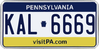 PA license plate KAL6669