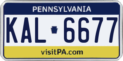 PA license plate KAL6677