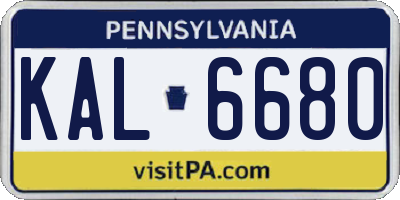 PA license plate KAL6680