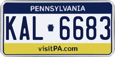 PA license plate KAL6683