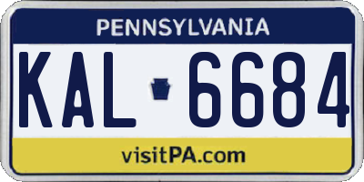 PA license plate KAL6684