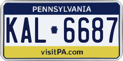PA license plate KAL6687