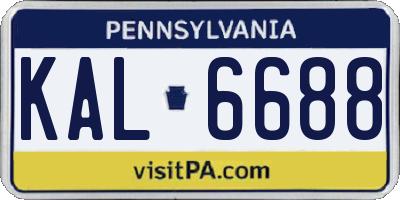PA license plate KAL6688