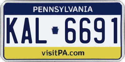 PA license plate KAL6691