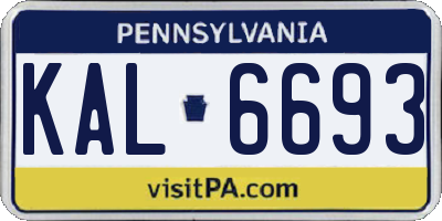 PA license plate KAL6693