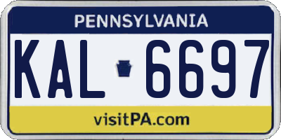 PA license plate KAL6697