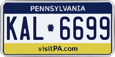 PA license plate KAL6699