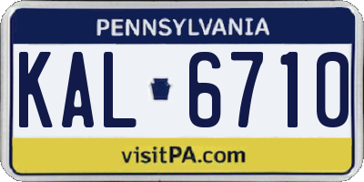 PA license plate KAL6710