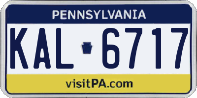 PA license plate KAL6717