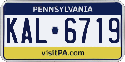 PA license plate KAL6719