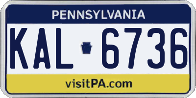 PA license plate KAL6736