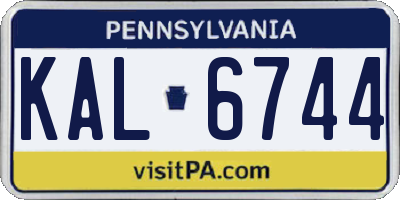 PA license plate KAL6744