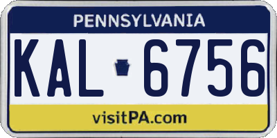 PA license plate KAL6756