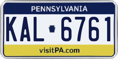 PA license plate KAL6761