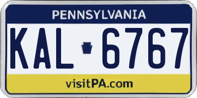PA license plate KAL6767