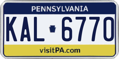 PA license plate KAL6770
