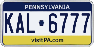 PA license plate KAL6777