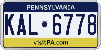 PA license plate KAL6778