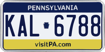 PA license plate KAL6788