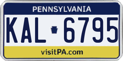 PA license plate KAL6795