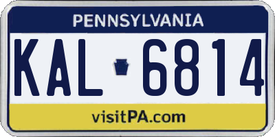 PA license plate KAL6814