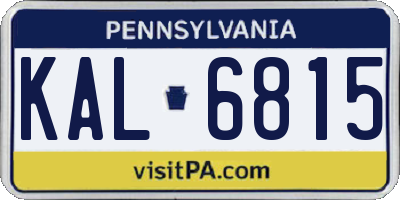 PA license plate KAL6815