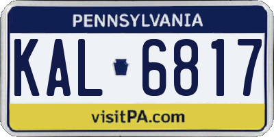 PA license plate KAL6817
