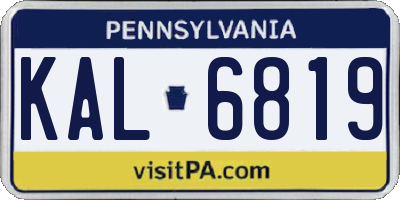 PA license plate KAL6819