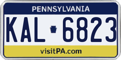 PA license plate KAL6823