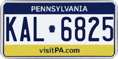 PA license plate KAL6825