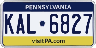 PA license plate KAL6827