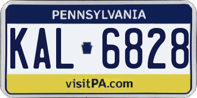 PA license plate KAL6828
