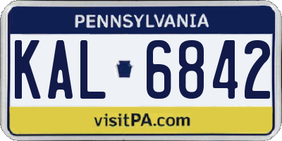 PA license plate KAL6842