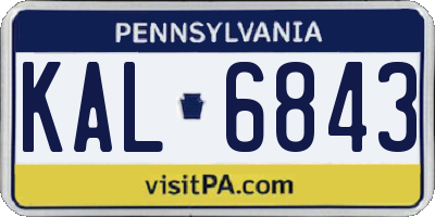 PA license plate KAL6843