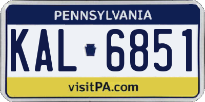 PA license plate KAL6851