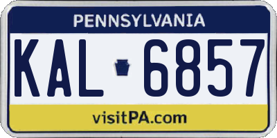 PA license plate KAL6857