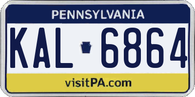 PA license plate KAL6864