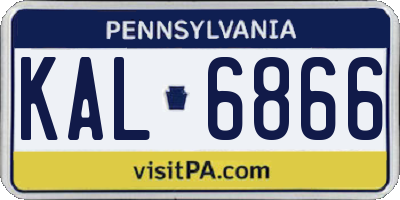 PA license plate KAL6866